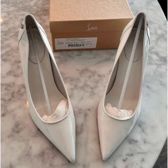 BRAND NEW- Christian Louboutin- Sporty Kate
85 mm Pumps - Patent calf - White - Picture 3 of 5